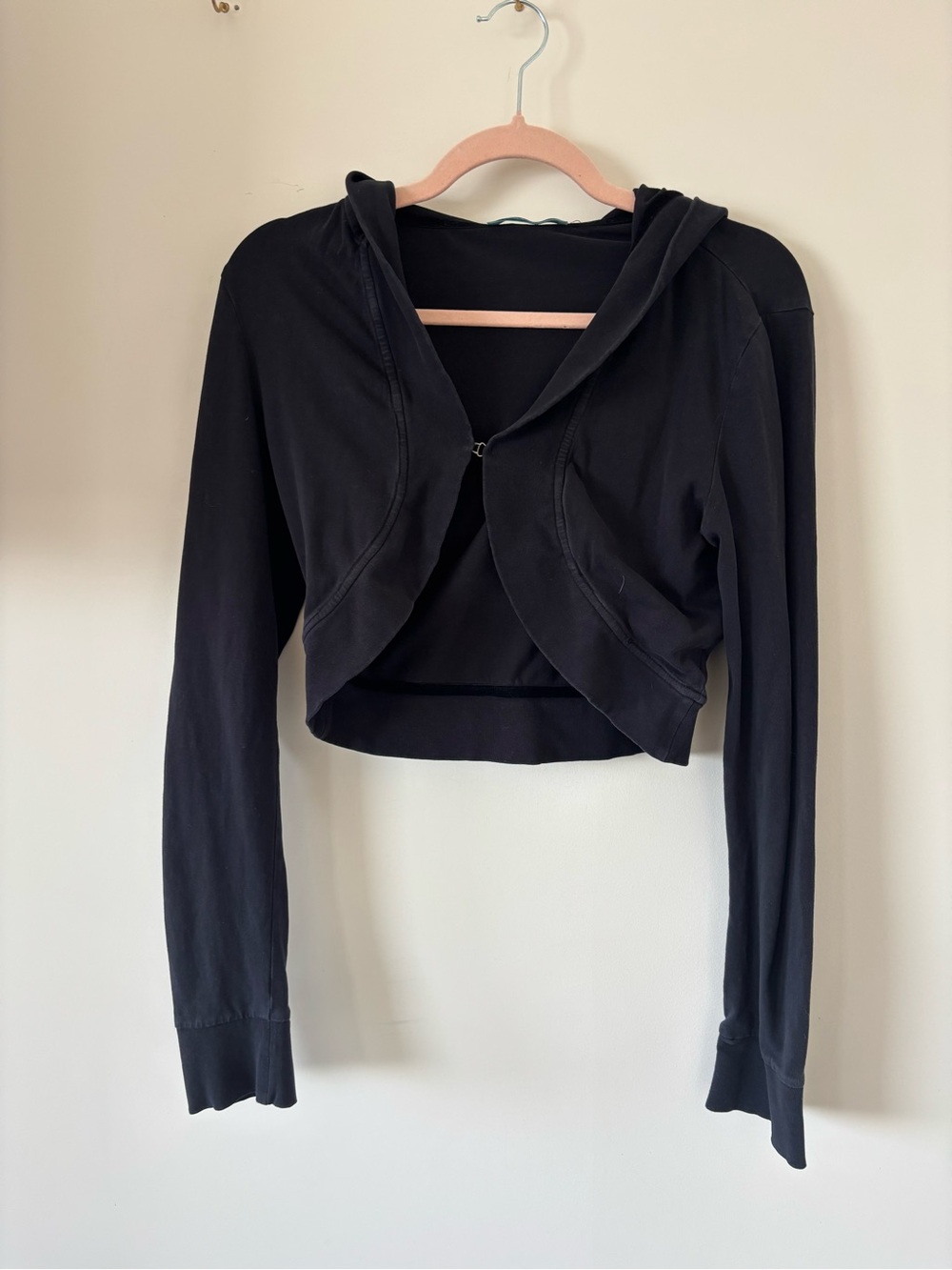 Smart Set Black Cropped Hooded Ballerina top